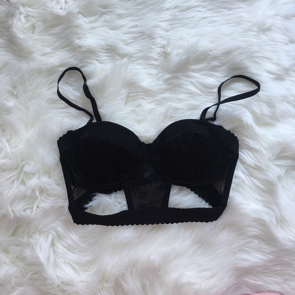 Black cutout bustier